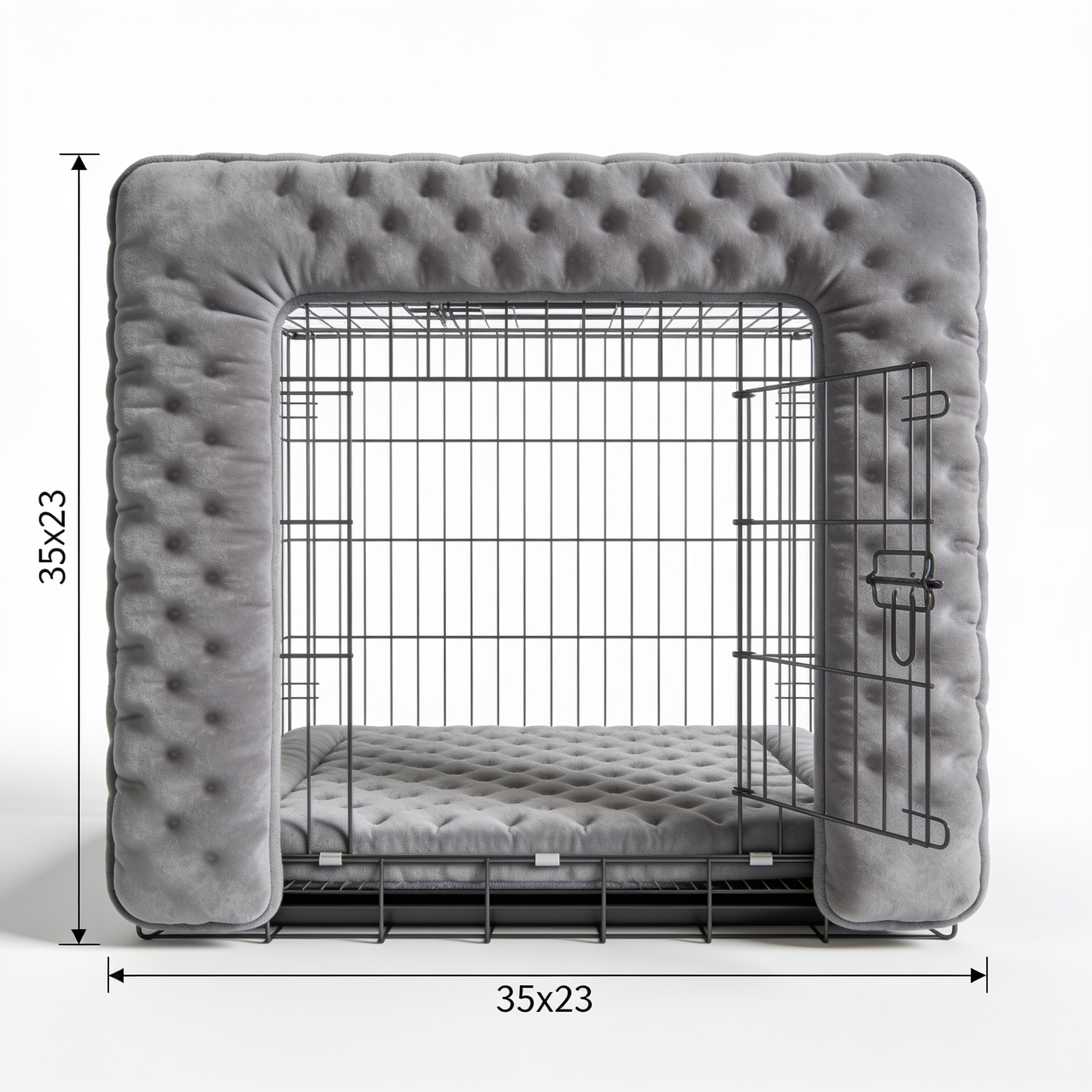 furpaw Адказ GeminiDog Crate Pad for Large Dog - 35x23 Memory Foam Dog Bed, Washable & Anti-Slip Dog Bed Mat, Ultra Soft Kennel Pad for Dogs Cozy Sleeping Mat, Grey