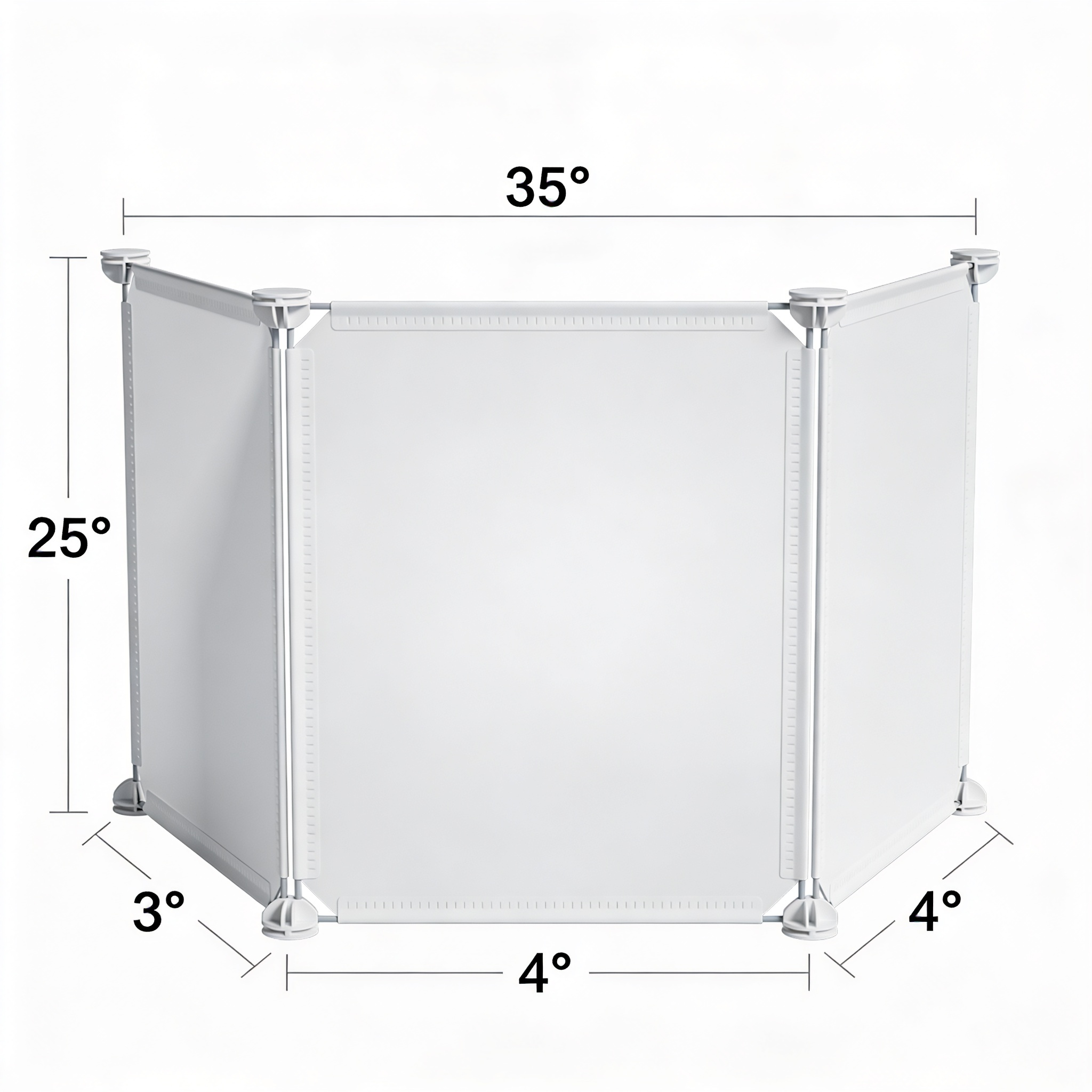furpaw ModestCat Litter Box Privacy Screen (3' Tall; 4' Wide, White