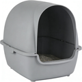 furpaw Open Cat Litter Box with High Side, Anti-Splashing Cats Litter Pan, Kitten Toilet with Litter Sifting Scoop, Semi-Enclosed Removable Kittens Litter Box, Easy to Clean, No Odor - Grey