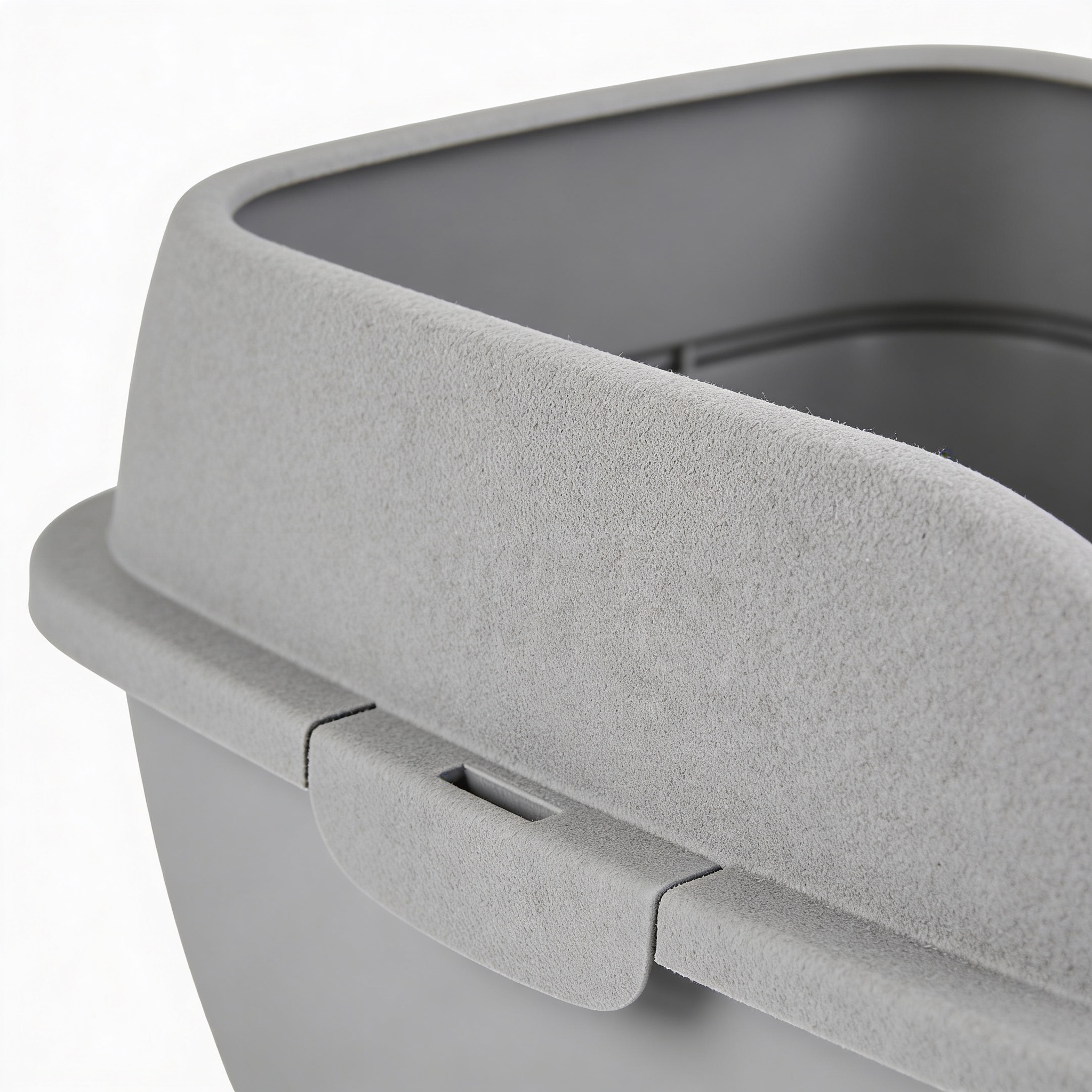 furpaw Open Cat Litter Box with High Side, Anti-Splashing Cats Litter Pan, Kitten Toilet with Litter Sifting Scoop, Semi-Enclosed Removable Kittens Litter Box, Easy to Clean, No Odor - Grey