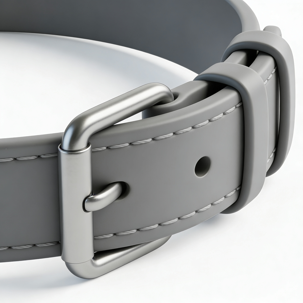 furpaw Medium Dog Collar in Flint Gray | Adjustable & Eco-Friendly Durable Nylon Strap | Classic Collar for Medium Dogs, Boy & Girl Pets
